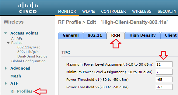 if the maximum power level assignment for global tpc